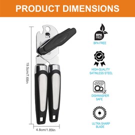 HEITAOZHUANYING 3 in 1 Tin Opener, Non-Slip Handle, Manual Can Opener for Seniors with Arthritis,Easy to Open, Food-Safe Stainless Steel,Perfect Kitchen Tool.