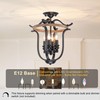 4-Light Farmhouse Iron Cage Rustic Mini Flush Mount Ceiling Light