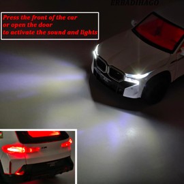 ERBADIHAGO Toy Cars Compatible for XM 1/32 Metal Model Car Pull Back Car Toys with Light and Sound Toys Car Collectible Model for Children Age 3 + Year Old (White)