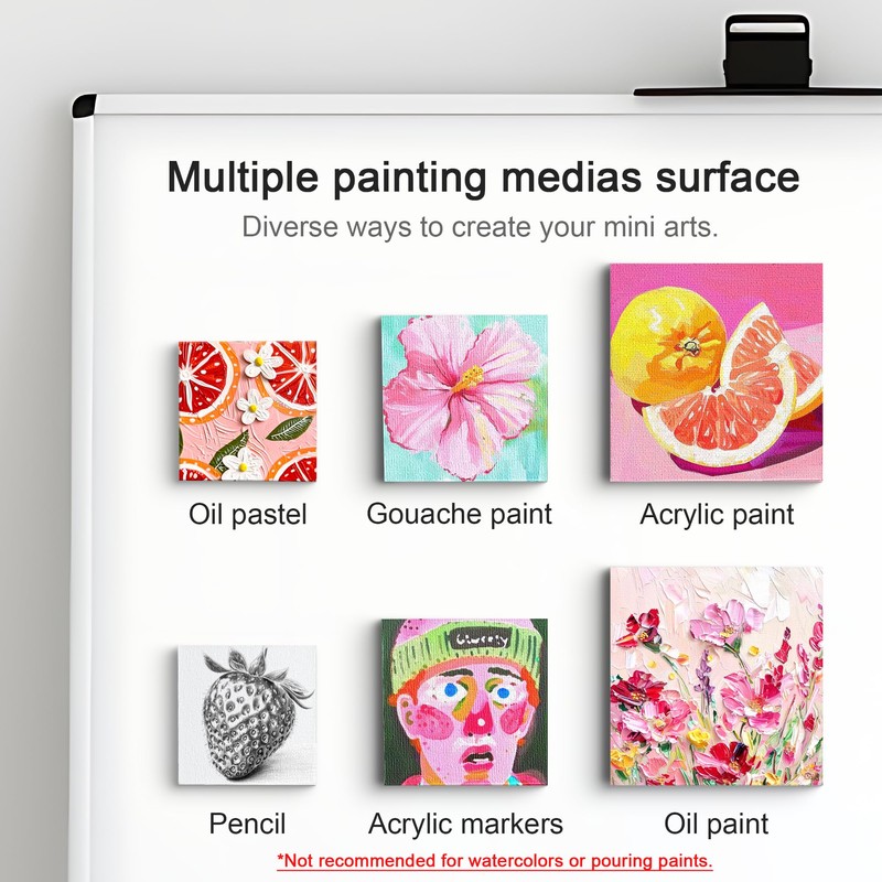 AUREUO Mini Magnetic Canvas Panel 4x4 Inch / 24 Pack