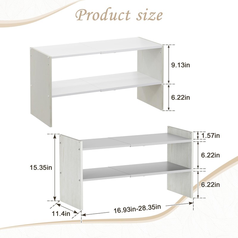 X-cosrack 2-Tier Shoe Rack Organizer for Closet, Expandable and Adjustable