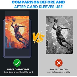 2000 Packs Card Sleeves Top Loads for Trading Cards, 3" x 4" Baseball Card Trading Card Protectors Hard Plastic Fit for Baseball, Football Cards (1000 Hard Sleeve+ 1000 Soft Sleeves)