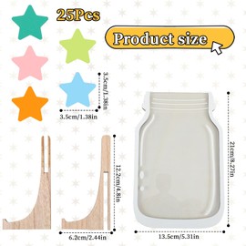 Reward Glass Classroom, Children's Reward Jar with 25 Stars, Magnetic Reward Jar, Cute and Attractive, Interactive Behavior Reward Jar for Teachers and Students
