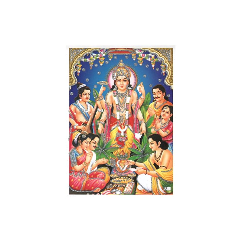 Sri Satyanarayan Puja Pooja Poster Vishnu Avatar Poster for Home