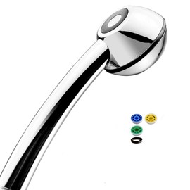 Black Just Sports SwissClima Shower Head for Individualists: 4 Flow Regulators for 4-11 l/min (instead of approx. 13-25 litres), without attachment for soft jet like other SwissClima, configure before