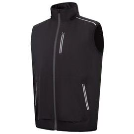 Doruro Mens Windproof Lightweight Golf Vest Sleeveless Softshell Jacket Quick Dry Running Hiking Sports Outerwear for Men Black