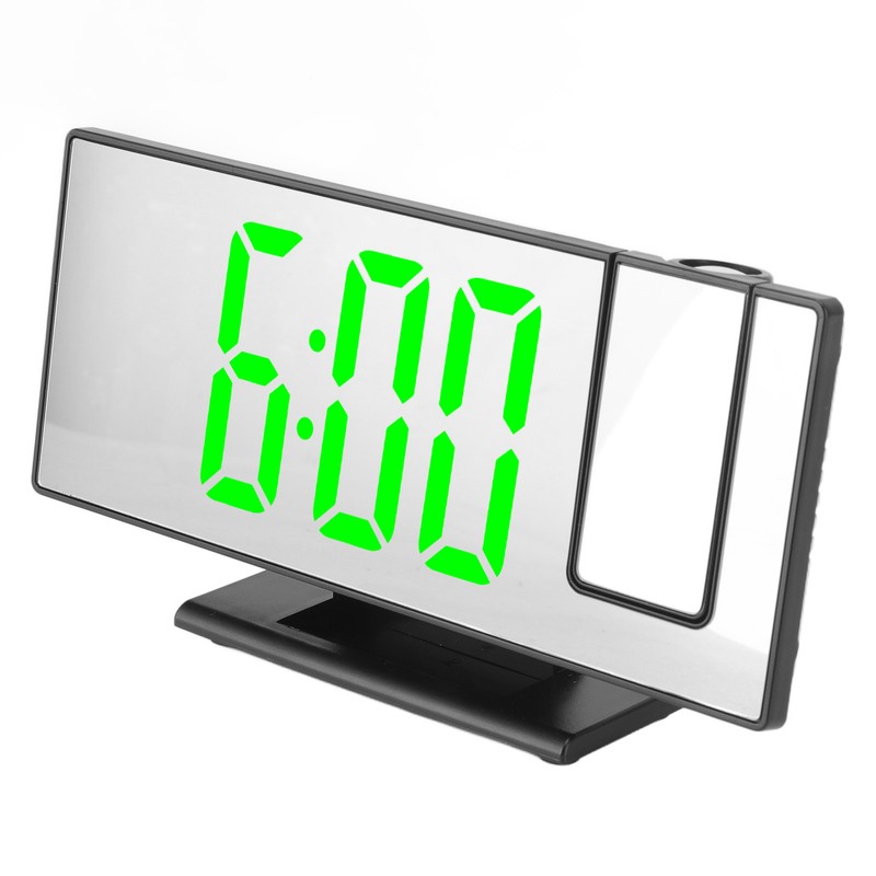Projection Digital Alarm Clock USB Charging Automatic Dimming LED Mirror