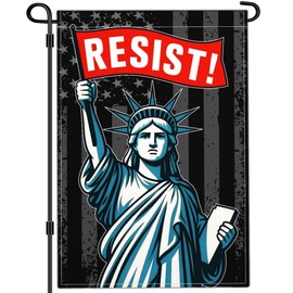 NASIAN Statue of Liberty Resist Garden Flag Resist Hate Equality Garden Flags for Outside 12x18 Double Side Against Anti Racism Political No Kings Protest Yard Sign Outdoor Decor