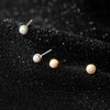 Silver 925 Silver Earrings, Gold, 18K Coating, Opal, Small, Mini