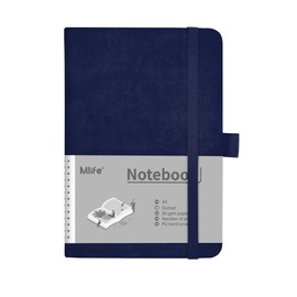 Mlife A5 Bullet Dotted Journal Notebook, College Ruled Notebook, 192 Pages, 5.75 * 8.38 inches, Hardcover Notebook for Writing, Journals for Work（Blue