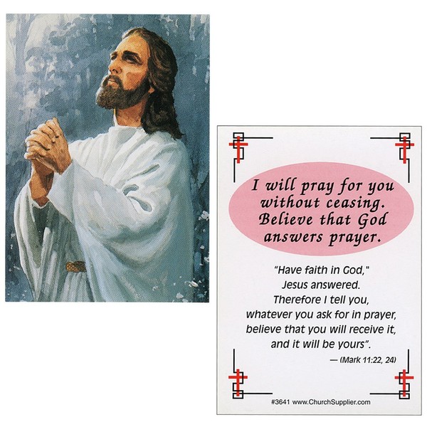 I Will Pray For You Jesus God Prayer Cards (Pkg of 50) Wallet Size