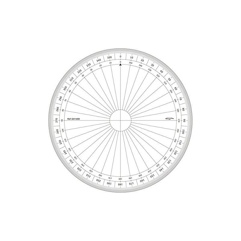 Graphoplex gx120d Full Circle Protractor Clear