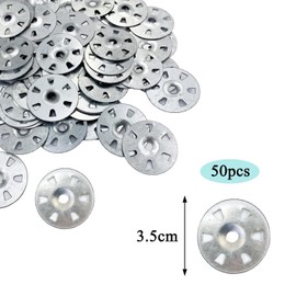 35mm Stainless Steel Washers, Easy Fix Washers, Tile Backer Board Washers, Diameter Galvanised Steel Fixing Washers for Gypsum Board Extruded Plate Insulation Thermoboard Backer Boards(50-Pack)