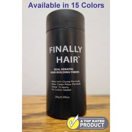 Hair Building Fibers Black Hair Loss Concealer Fiber 28 Gram .99oz Refillable Bottle by Finally Hair (Black)