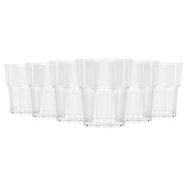 Argon Tableware Reusable Plastic Glasses - 260ml - Pack of 6 - Tumbler Glasses - Clear Cocktail Champagne Fizz Cola Tumbler Drinking Cups for Garden, Parties, Weddings, BBQ and Picnic