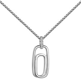 MATERIA by Matthias Wagner KA-81 Oval Matte Pendant with Zirconia 925 Sterling Silver, Cubic Zirconia, Cubic Zirconia