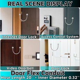 2-Pack Door Flex Conduit 20" Door Wire Conduit Flexible Conduit Flexible Electrical Conduit Door Cable Protector Stainless Steel Conduit for Access Wire Protector Control System Video Line Lock (2)