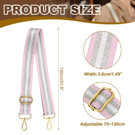 PATIKIL Bag Strap, Wide Shoulder Strap, Adjustable Shoulder Strap, Universal Replacement Shoulder Strap for Women, Handbags, Canvas Guitar Bag, Backpack, Light Pink