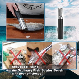 Powerful Electric Fish Scaler ，Cordless Fish Scaler Remover Easily Remove fishscales without Fuss Or Mess for Chef and Home Cooks Fish Cleaning tools