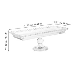 Ipetboom Wedding Decor Dessert Serving Stand, 1pc Modern Crystal Glass Fruit Storage Plate with Feet Tea Party Plate Stand Snacks Serving Tray for Home Birthday Wedding Party Candy, 11.7x5.0x4.3in