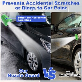 FIXFANS Pressure Washer Nozzle Guard, Stainless Steel High Power Washer Nozzle Tips Set with Upgraded Rubber Protector Cover, 5Pcs Pressure Washing Nozzle Holder with 1/4" Quick Connect, Orifice 3.0