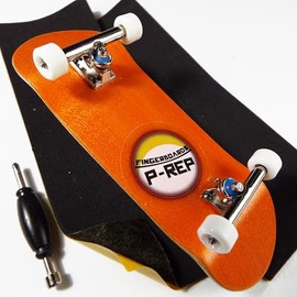 P-REP V2 Pro Performance Complete Wooden Fingerboard kit with Urethane Wheels and Bushings 32mm - Orange