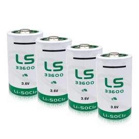 [4 Pack] 3.6V LS33600 Lithium Thionyl Chloride Battery for SAFT LS33600 D Size Lithium Battery, 17000mAh