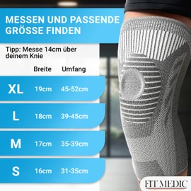 FIT MEDIC Knee Support I Premium Knee Support with Gel Pad Supportive & Flexible I Unisex Meniscus Bandage for Knee Joint Pain Ideal for Sports, Everyday Life & Rehabilitation I Knee Pads for
