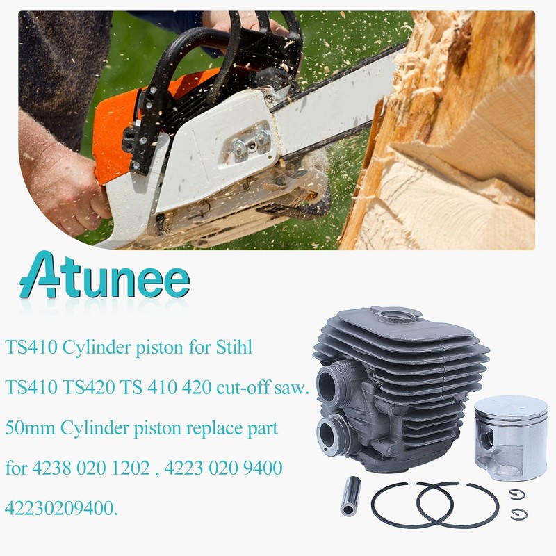 Atunee 50mm Cylinder Piston Kit for Stihl TS410 TS420 TS