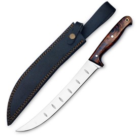 WARIVO KNIFE Handmade 15.5 inch Breaking Knife Full Tang Butcher Knife With Ergonomic Rosewood Handle Design Great For Cutting, Slicing, Carving Meat.