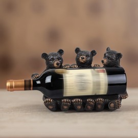 FC Design Furniture 9.5"H 3 Bear Wine Rest Rack Bottle Holder Ornament Home Decor Unique Gift