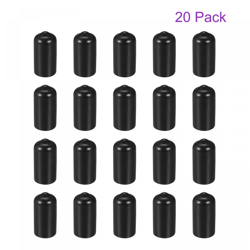sourcing map 20 Pack 10mm ID Black Screw Thread Protectors