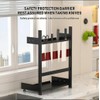 3-Tier Spice Rack Organizer with Knife Holder, Black Metal Counter