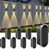 Solar Fence Lights Outdoor - 3000/4000/6000K 3 Modes,Up & Down