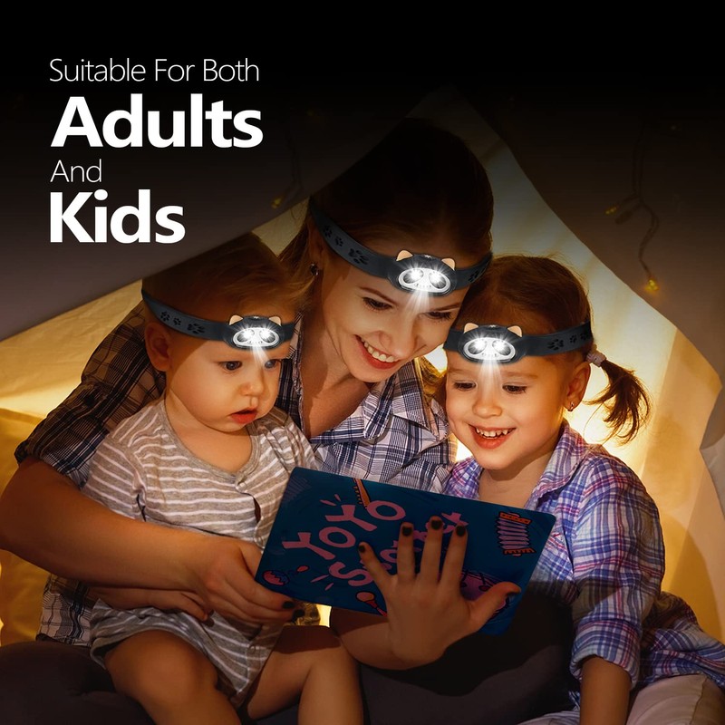 Daining LED Headlamp for Adults and Kids, Panda Design Rechargeable