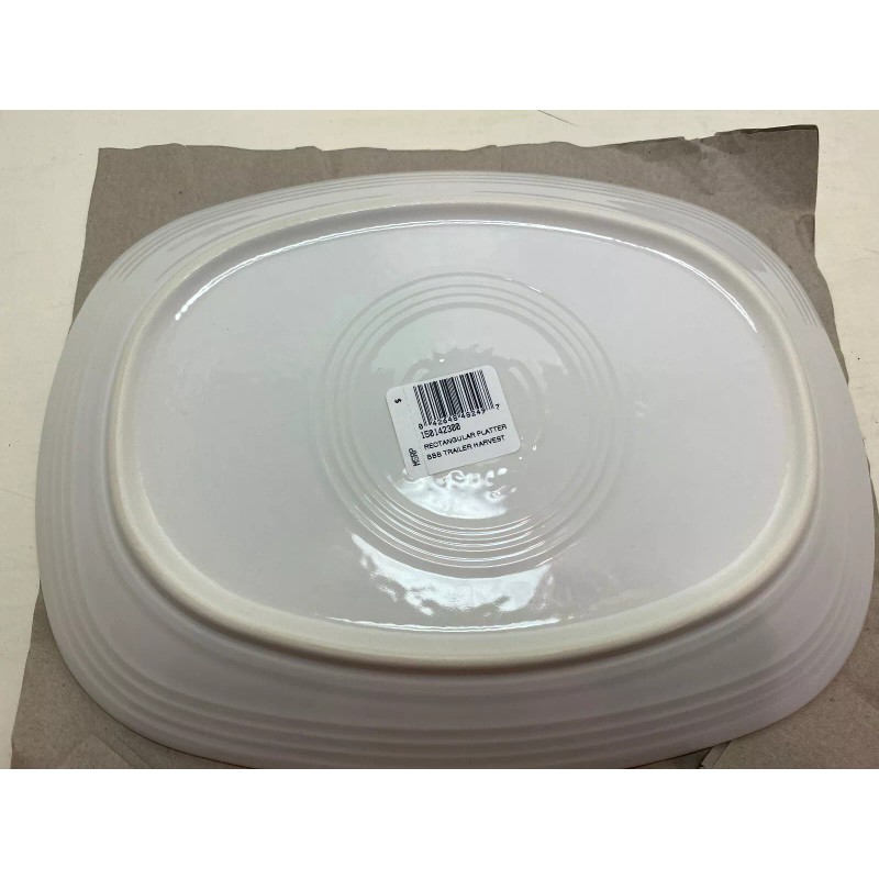 Fiesta Fall Thanksgiving White Camper Trailer Pumpkin Harvest Serving Platter