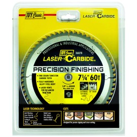 IVY Classic 36078 Premium Swift Cut 7-1/4-Inch 60 Tooth Carbide Circular Saw Blade with 5/8-Inch Diamond Knockout Arbor, 1/Card