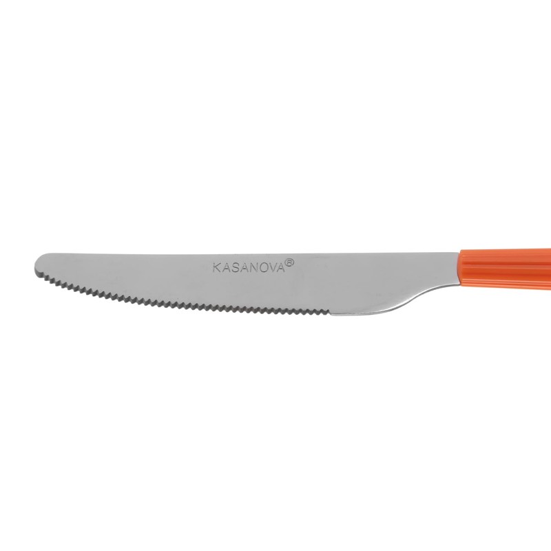 Generico 1 Set of 16 Stripe Cutlery 18/0 Orange, Stainless