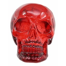 Red Translucent Witching Hour Gazing Skull Miniature Figurine 2.5" Long