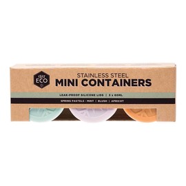 Ever Eco Stainless Steel Mini Containers, Spring Pastels 3 Pack