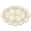 Beige 11x17 Inch Oval 100% HANDMADE Crochet Lace Placemats Doilies