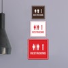 Square Restrooms Up Arrow Sign (Black) - Large 1 Pack