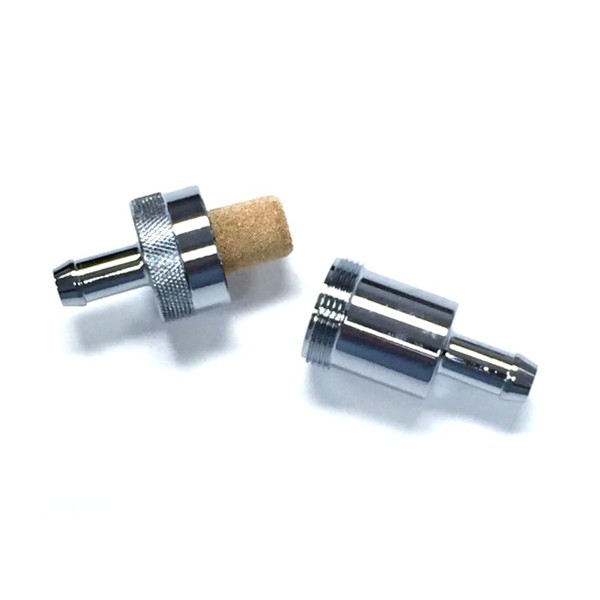 Pirate Mfg Chrome 3/8" Inline Fuel Filter with Replaceable Brass