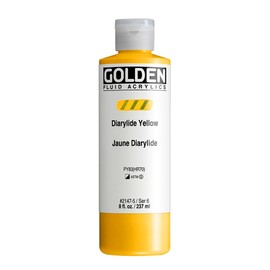 Fluid Acrylics by GOLDEN, Diarylide Yellow, 8 fl. oz. Bottle, Professional Acrylic Paint, Semi-Opaque