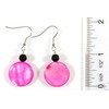 "Cyclamen" Bright Magenta Mother of Pearl Earrings; Dangle 1.5 Inches