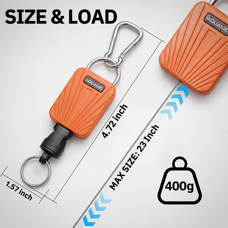 nitescuba Scuba Gear Retractable Gear Tethers, Heavy-Duty Dive Clip Lanyard