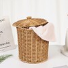 PRETYZOOM Wicker Trash Can Woven Trash Can Rattan Waste Basket