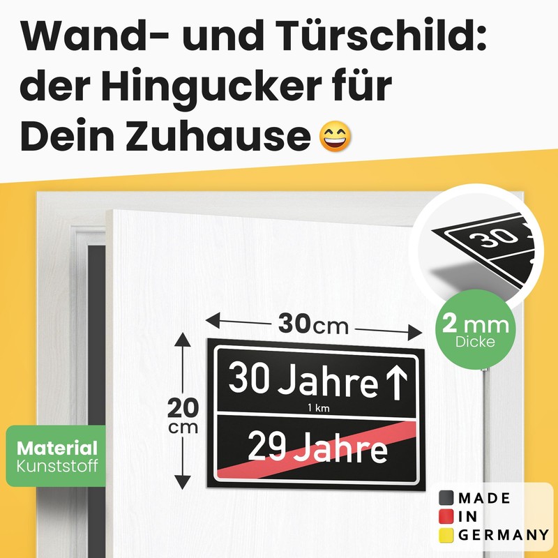 DankeDir! 30 Years (29 Years Over) Black Place Sign -