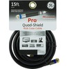 GE RG6 Coaxial Cable, 50 ft. F-Type Connectors, Quad Shielded