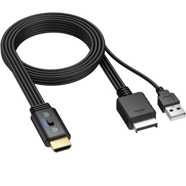 CAMWAY PS2 to HDMI Adapter, Supports 16:9/4:3 Conversion 1080P PS2